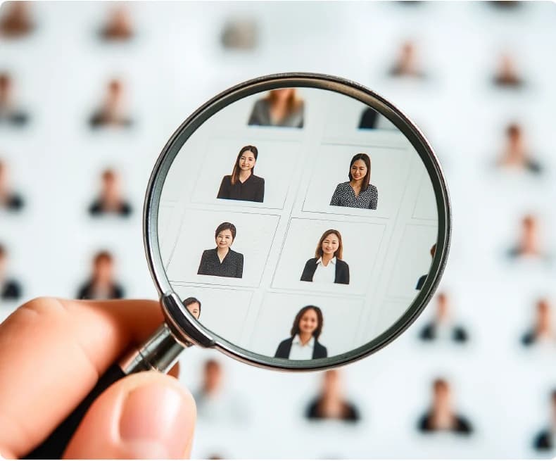Research illustration showing the search for the right product audience